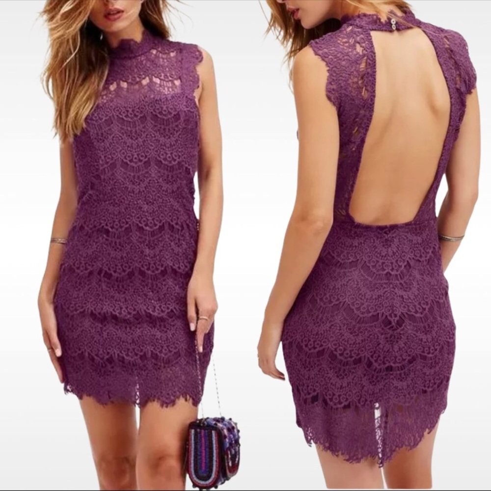 SOLD!! FREE PEOPLE Lace Bodycon Dress NWT - Picture 1 of 7